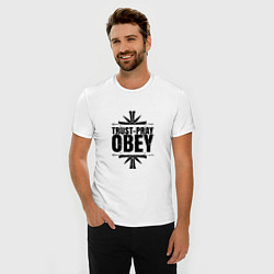 Футболка slim-fit Trust pray Obey, цвет: белый — фото 2