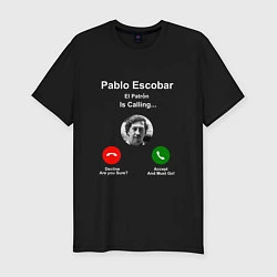 Мужская slim-футболка Escobar is calling