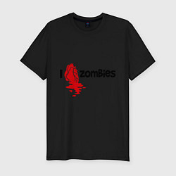 Мужская slim-футболка I love zombies
