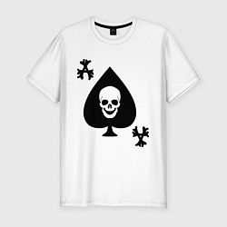 Футболка slim-fit Skull card, цвет: белый