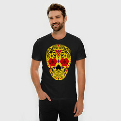 Футболка slim-fit Flower Skull, цвет: черный — фото 2