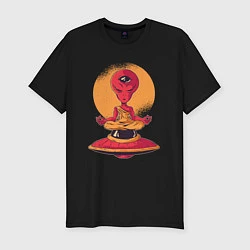 Мужская slim-футболка Медитация пришельца