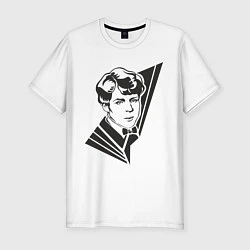 Мужская slim-футболка Юный Есенин