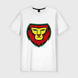 Футболка slim-fit Lion red yellow green, цвет: белый