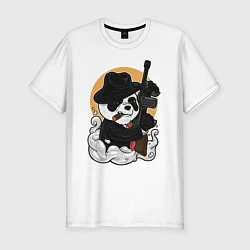 Мужская slim-футболка Гангстер Панда