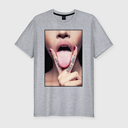 Футболка slim-fit Кунилингус, цвет: меланж