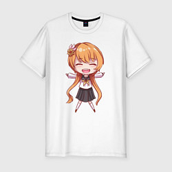 Мужская slim-футболка Милая аниме девочка