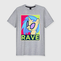 Футболка slim-fit DJ Pon-3 RAVE, цвет: меланж