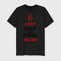 Мужская slim-футболка Keep Calm & Forza Milan