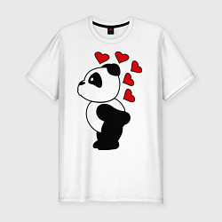 Мужская slim-футболка Поцелуй панды: для него