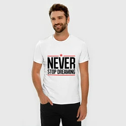 Футболка slim-fit Never Stop, цвет: белый — фото 2