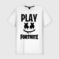 Мужская slim-футболка Marshmello: Play Fortnite