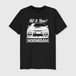 Футболка slim-fit Nissan Silvia S14 Hoonigan, цвет: черный