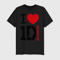 Футболка slim-fit I love 1D, цвет: черный