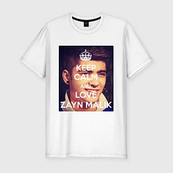 Футболка slim-fit Keep Calm & Love Zayn Malik, цвет: белый