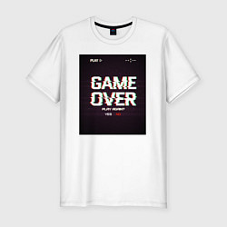 Мужская slim-футболка Game Over: Glitch Effect