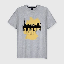 Футболка slim-fit Берлин - Германия, цвет: меланж