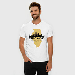 Футболка slim-fit Чикаго - США, цвет: белый — фото 2