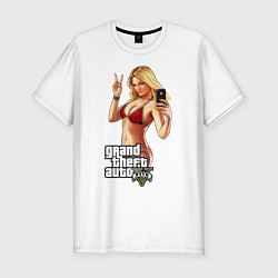 Футболка slim-fit GTA V: Selfie, цвет: белый