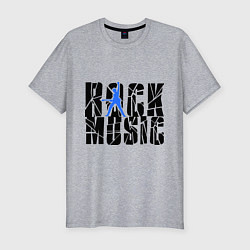 Мужская slim-футболка Rock music