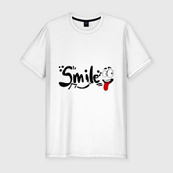 Футболка slim-fit Улыбка (smile), цвет: белый