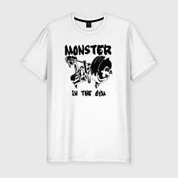 Футболка slim-fit Monster in the gym, цвет: белый