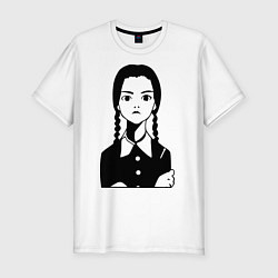 Футболка slim-fit Wednesday Addams, цвет: белый