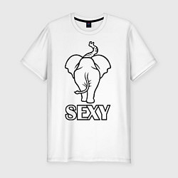 Мужская slim-футболка Sexy elephant