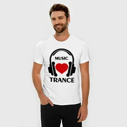 Футболка slim-fit Trance Music is Love, цвет: белый — фото 2