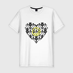 Мужская slim-футболка Шерлок Сердце и Смайлик