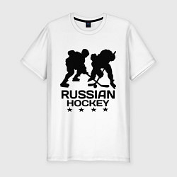 Футболка slim-fit Russian hockey stars, цвет: белый