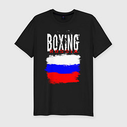 Футболка slim-fit Бокс Россия, цвет: черный