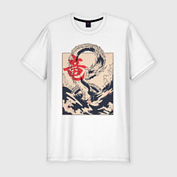 Футболка slim-fit Дракон, цвет: белый