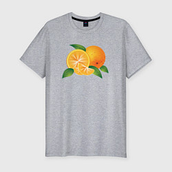 Мужская slim-футболка Апельсины