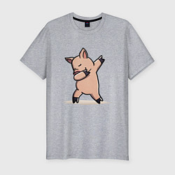 Мужская slim-футболка Dabbing Pig
