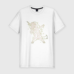 Футболка slim-fit Dabbing Unicorn, цвет: белый