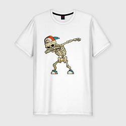 Мужская slim-футболка Dab Skeleton