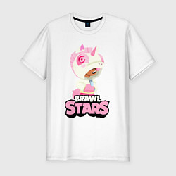 Футболка slim-fit Leon Unicorn Brawl Stars, цвет: белый