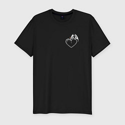 Мужская slim-футболка Дьявол и сердце