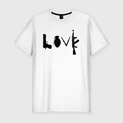 Футболка slim-fit Banksy LOVE, цвет: белый