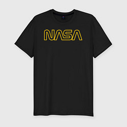 Мужская slim-футболка NASA Vision Mission and Core Values на спине