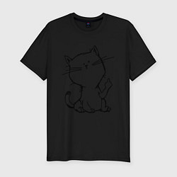 Мужская slim-футболка Кошечка