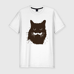 Мужская slim-футболка Котик
