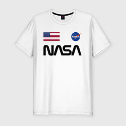 Футболка slim-fit NASA НАСА, цвет: белый