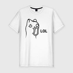 Футболка slim-fit Cat Troll Face, цвет: белый