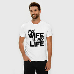 Футболка slim-fit My wife is my life (моя жена - моя жизнь), цвет: белый — фото 2