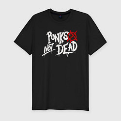 Футболка slim-fit Punks not dead, цвет: черный