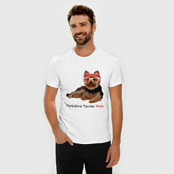 Футболка slim-fit Yorkshire terrier mom, цвет: белый — фото 2