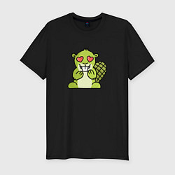 Футболка slim-fit Бобер, цвет: черный