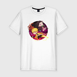 Футболка slim-fit KIMETSU NO YAIBA, цвет: белый